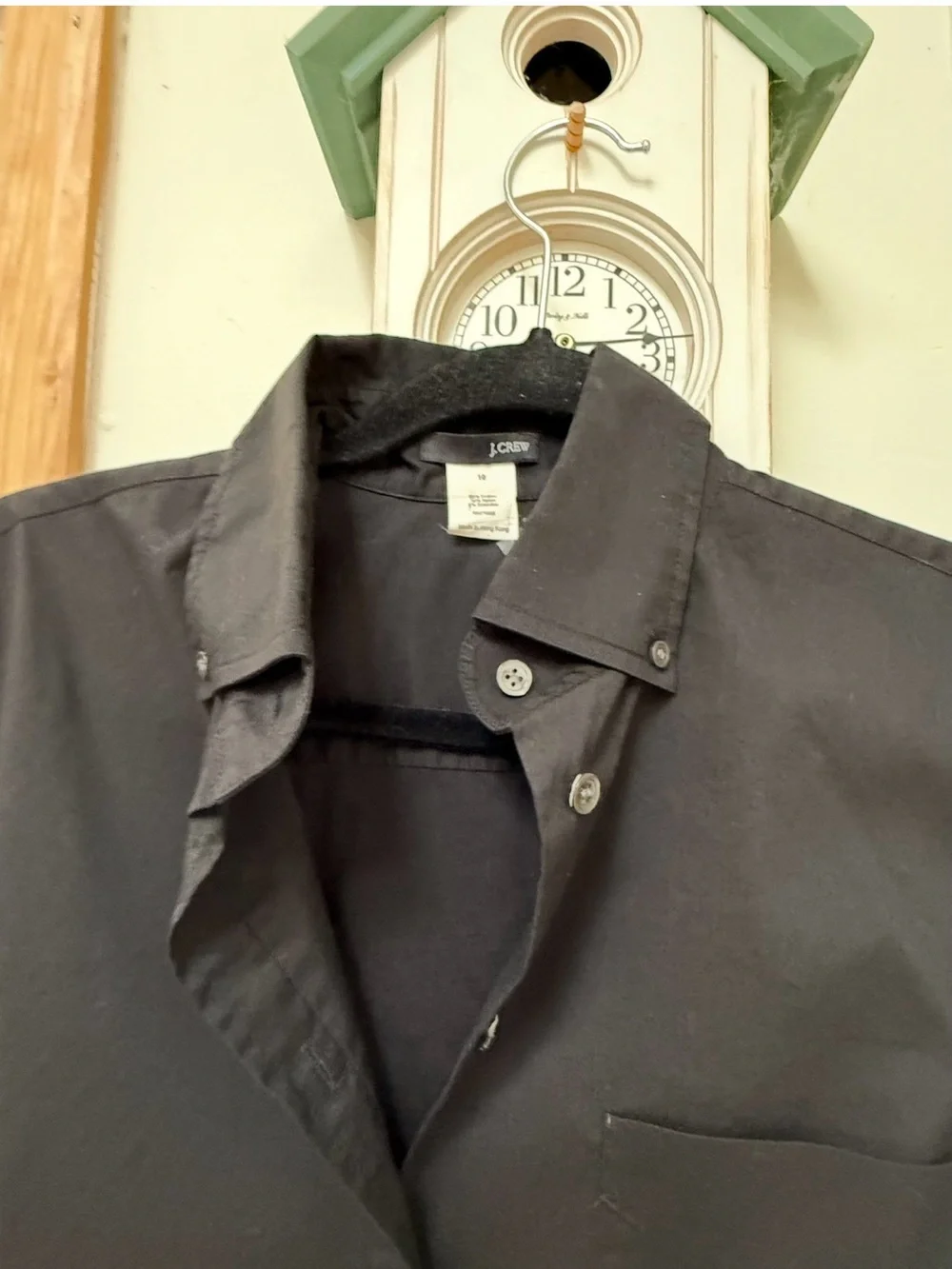 J. Crew Men's Dark Gray Long-Sleeve Button-Down Shirt